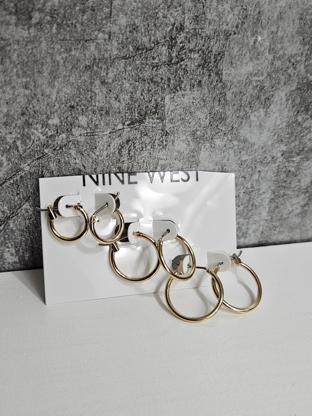 Nine West Gold Hoop Earring Set - 3 Pairs